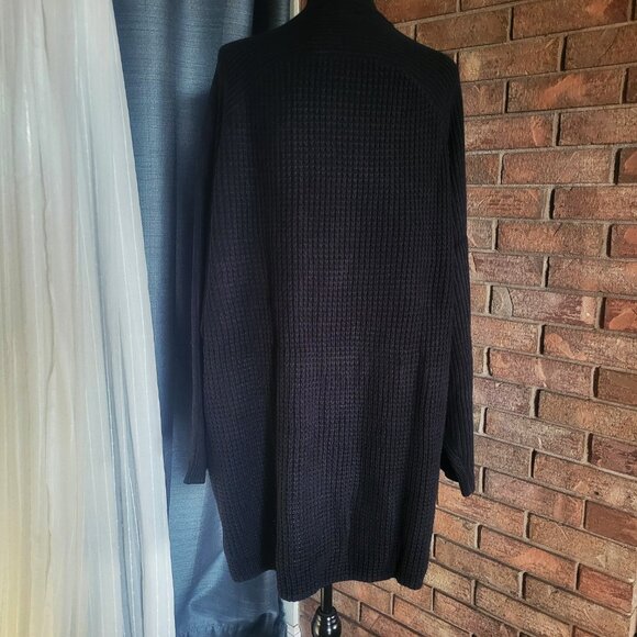 Ellos Women's Open Front Black Waffle-Knit - Plus Size 3X - Picture 4 of 8